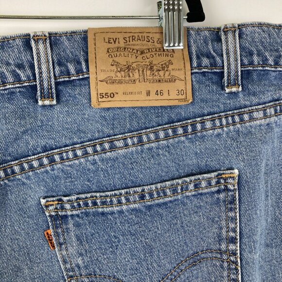 Vintage Levi’s Men’s Jeans 46x30 Orange Tab Medium Wash Straight Leg Big & Tall - Picture 3 of 9